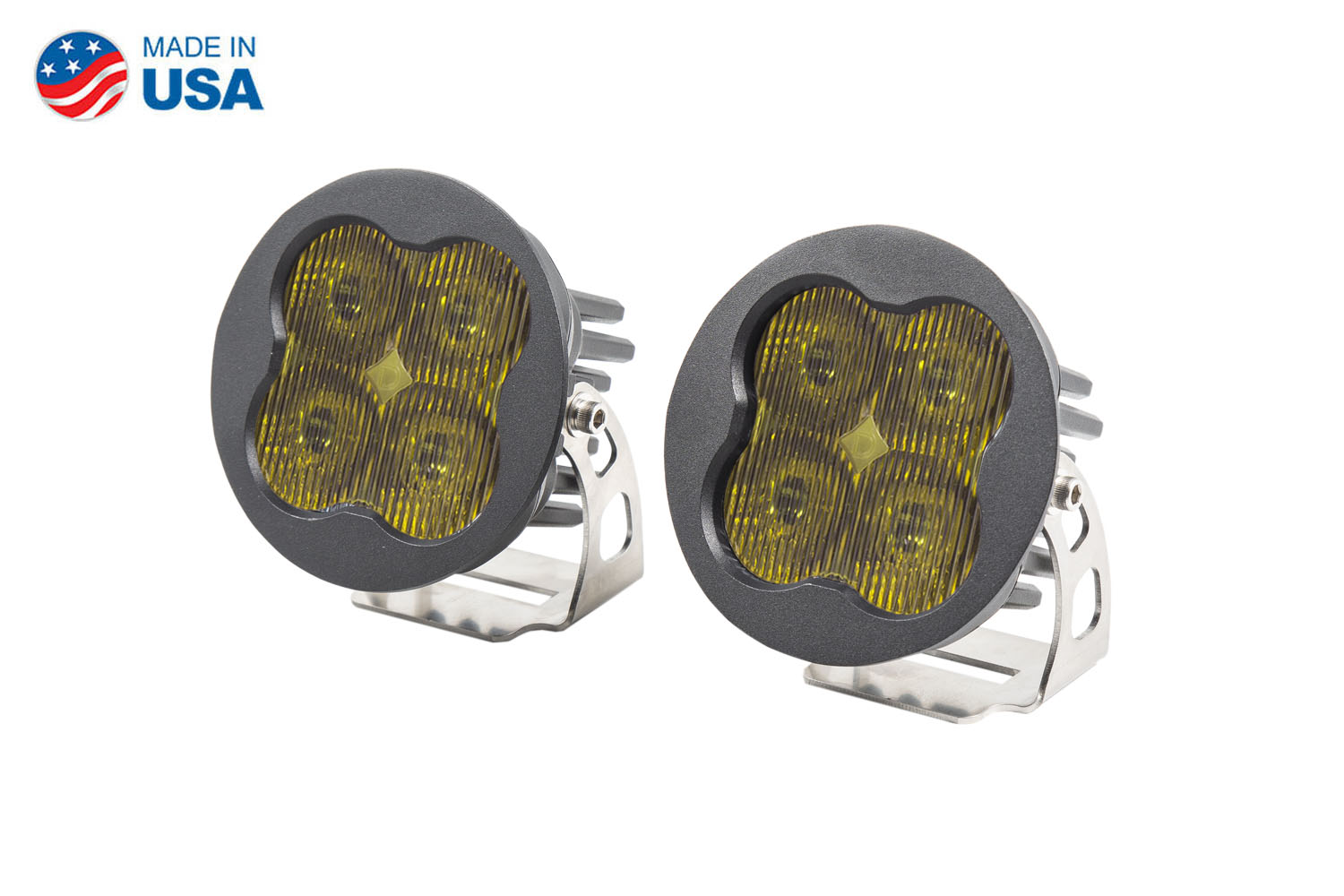Diode Dynamics Worklight SS3 Sport Yellow SAE Fog Round (pair)
